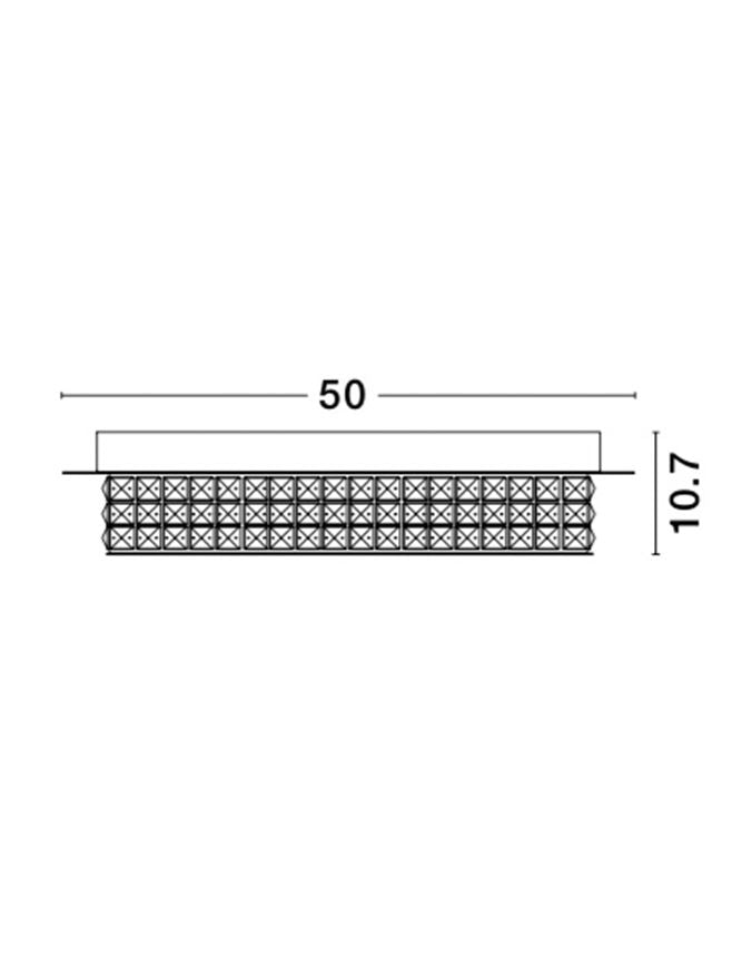 Plafoniera ZEFFARI Chrome Aluminium & K9 Crystal Led 40W 4000K Diam: 50 cm Nova Luce