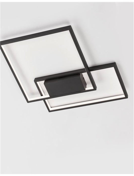 Plafoniera PORTO Sandy Black Steel Aluminium & Acrylic Dimmable 30W Dim: 45x45 cm Nova Luce