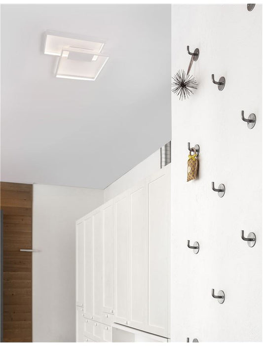 Plafoniera PORTO Sandy White Steel Aluminium & Acrylic Dimmable 30W Dim: 45x45 cm Nova Luce