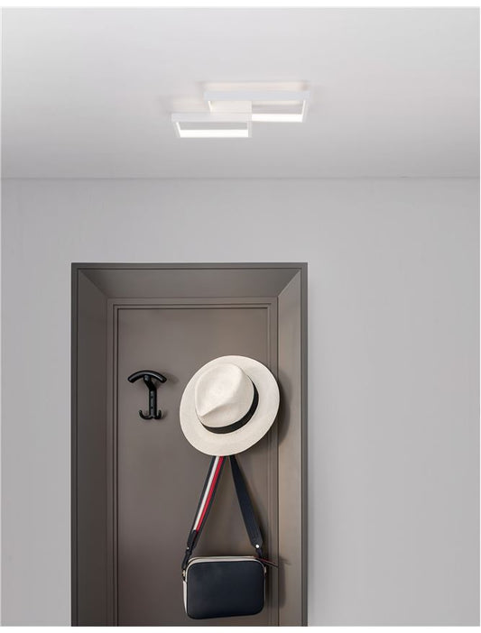 Plafoniera PORTO Sandy White Steel Aluminium & Acrylic 19W Dim: 32x32 cm Nova Luce