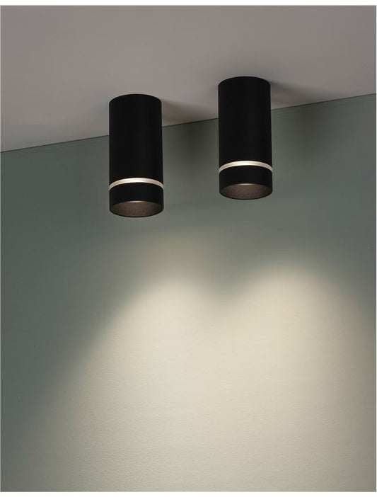 Plafoniera ESCA Sandy Black Aluminium & Acrylic 1X10W Diam: 6 cm Nova Luce