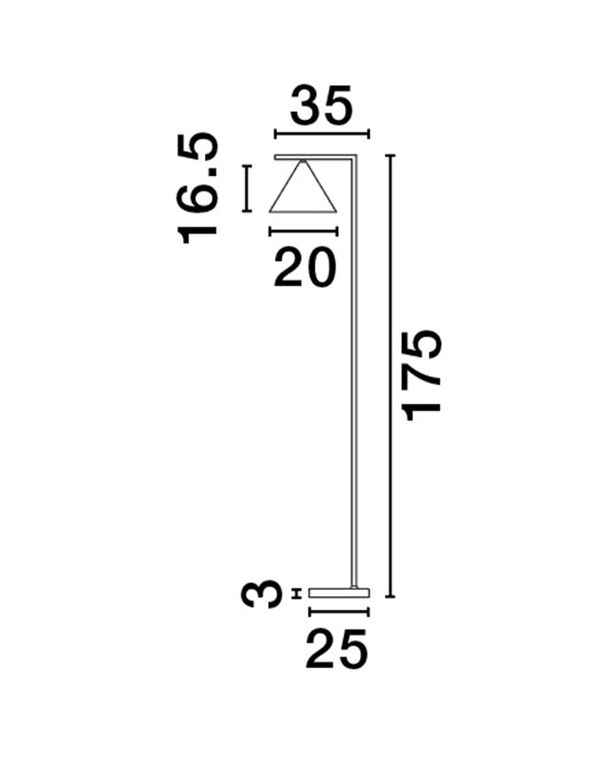 Lampadar SWAY gold led E27 12W IP20 H175cm Nova Luce