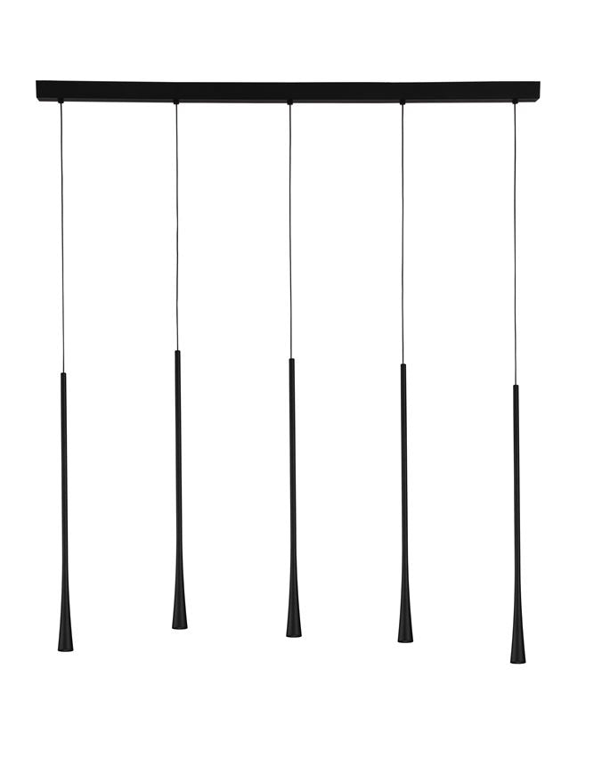 Lampa suspendata GOCCIO Black Aluminium & Steel Black Fabric Wire LED 5x7 NOVA LUCE