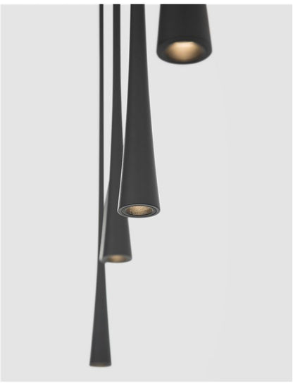 Lampa suspendata GOCCIO Black Aluminium & Steel Black Fabric Wire LED 5x7 NOVA LUCE