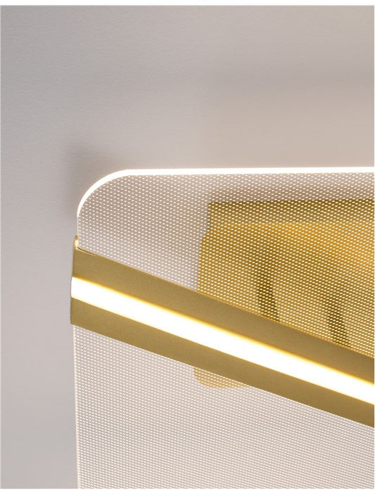 Plafoniera JERTUNA Gold Aluminium & Acrylic Led 21W 3000K Dim: 32X32 cm Nova Luce