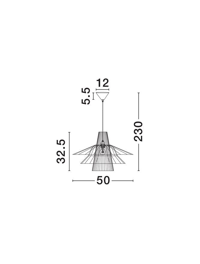 Lampa suspendata KAO LED E27 1x12Watt 100-240 Volt · IP20 D50cm Nova Luce