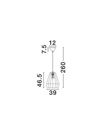 Lampa suspendata DENA LED E27 1x12Watt 100-240 Volt · IP20 D39cm Nova Luce