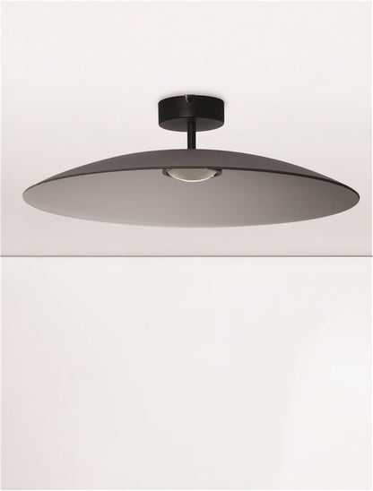 Plafoniera POLIFEMO Smoke Glass & Sandy Black Metal LED 17W 3000K Diam: 60 cm  Nova Luce