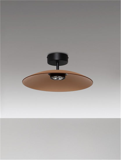 Plafoniera POLIFEMO Brown Glass & Sandy Black Metal LED 12W 3000K Diam: 40 cm  Nova Luce