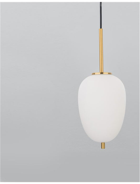 Lampa suspendata LATO Antique Brass & Opal Glass D15.8 NOVA LUCE