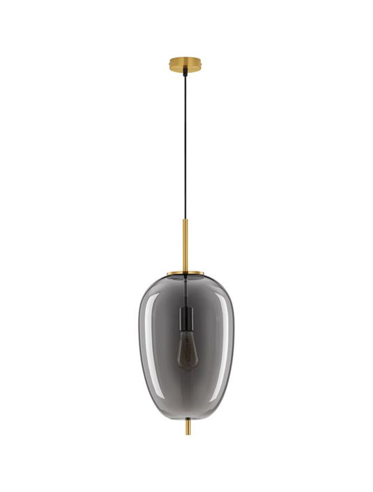 Lampa suspendata LATO Smoky Glass Black D27 NOVA LUCE