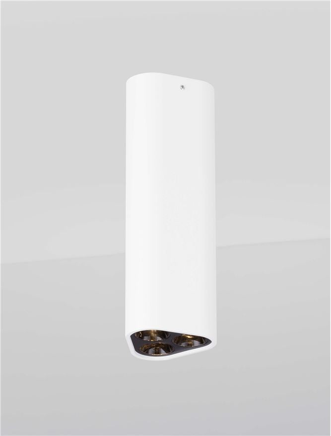 Plafoniera ETHO Sandy White & Inner Black Aluminium LED 6W 3000K  Dim: 5X5X15 cm  Nova Luce