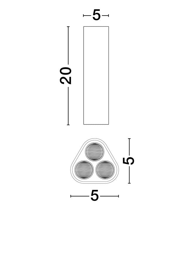 Plafoniera ETHO Sandy White & Inner Black Aluminium LED 6W 3000K  Dim: 5X5X20 cm  Nova Luce