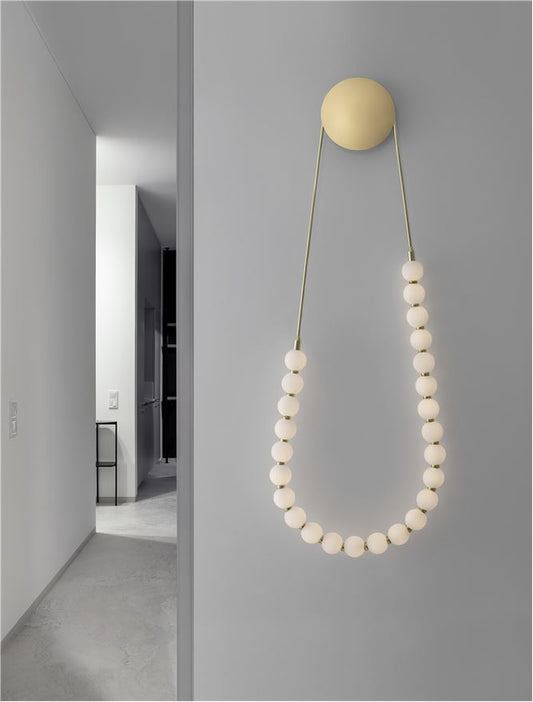 Aplica de interior PERLA gold  metal & opal glass 50W 3000K IP20 H132cm Nova Luce