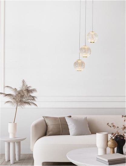 Lampa suspendata BRILLANTE Gold Aluminium & Acrylic 3 NOVA LUCE