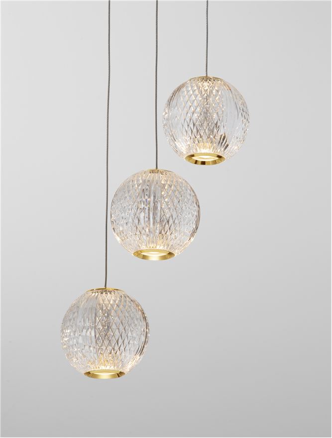 Lampa suspendata BRILLANTE Gold Aluminium & Acrylic 3 NOVA LUCE