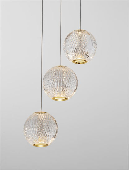 Lampa suspendata BRILLANTE Gold Aluminium & Acrylic 3 NOVA LUCE