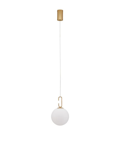 Lampa suspendata HOOK Satin Gold Metal & Acid White Glass NOVA LUCE
