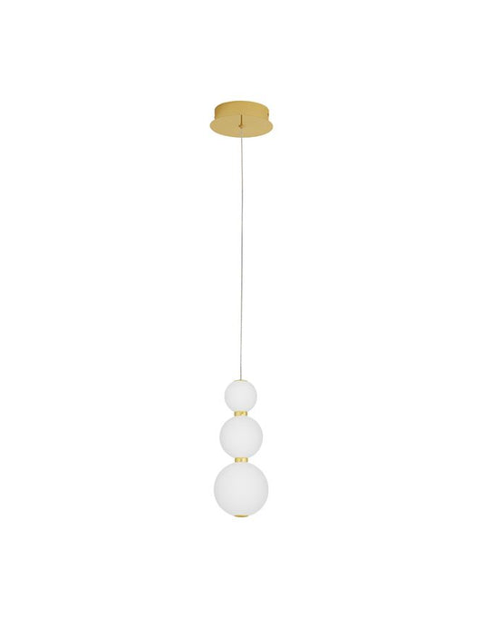 Lampa suspendata PERLA Vertical 3 Gold Metal & Opal Glass D10 NOVA LUCE