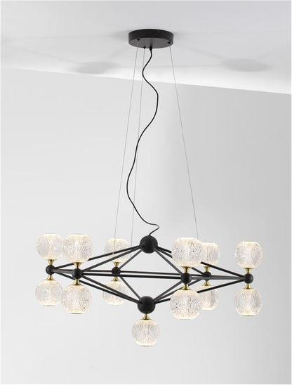 Lampa suspendata BELINDA D89 Black Aluminium & Acrylic NOVA LUCE