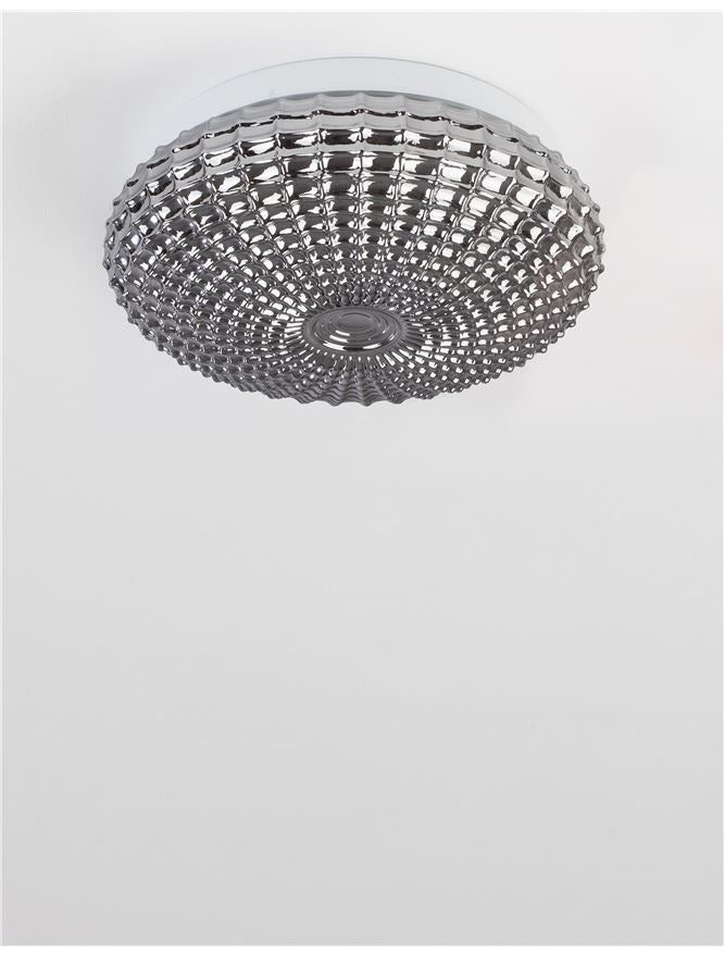 Plafoniera CLAM Smoke Chrome Glass White Metal 2X12W Diam: 30 cm Nova Luce