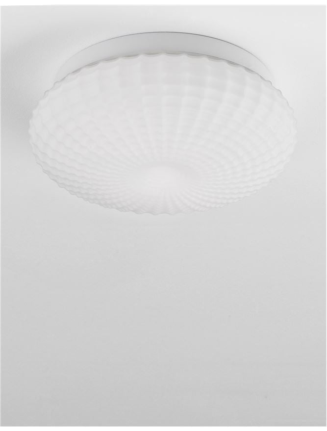 Plafoniera CLAM White Glass White Metal 2X12W Diam: 30 cm Nova Luce