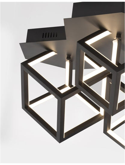 Plafoniera GABBIA Sandy Black Aluminium & Silicone Led 110W 3000K Dim: 64X35.9 cm Nova Luce