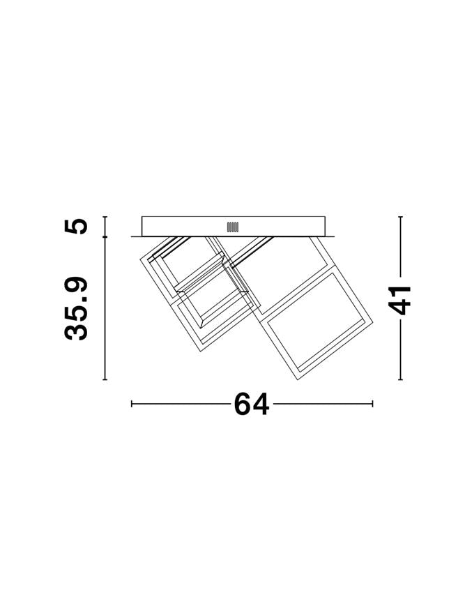 Plafoniera GABBIA Gold Aluminium & Silicone Led 110W 3000K Dim: 64X35.9 cm Nova Luce