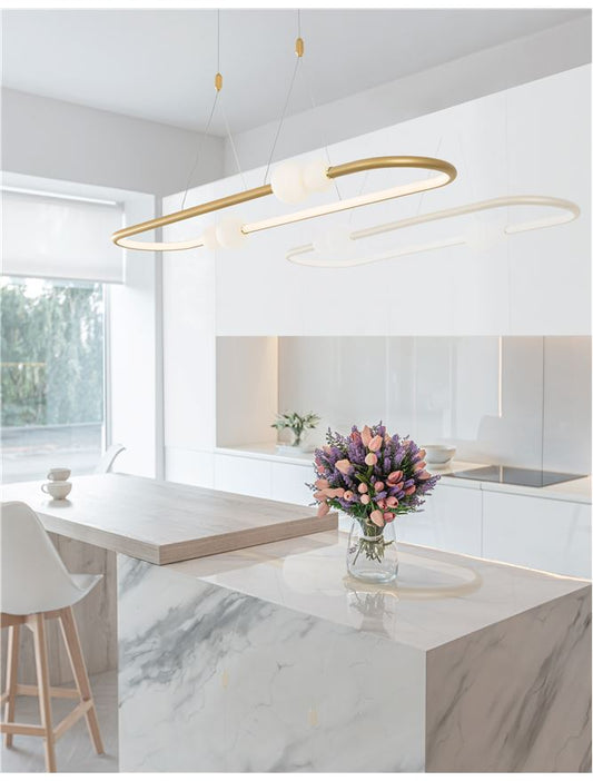 Lampa suspendata CELIA Satin Gold & Opal Glass L100 NOVA LUCE