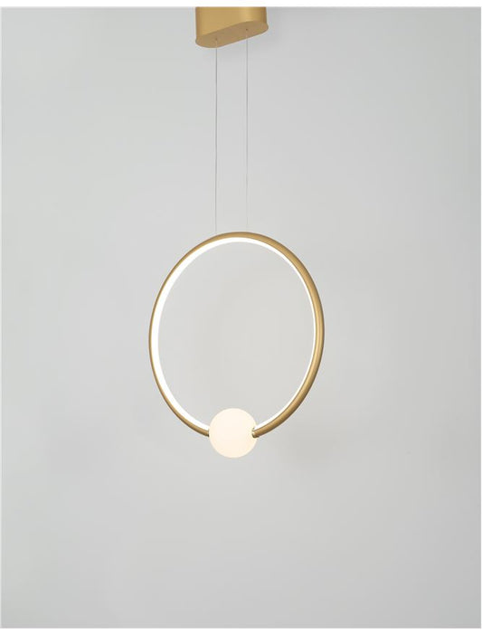 Lampa suspendata CELIA Satin Gold & Opal Glass D43 NOVA LUCE