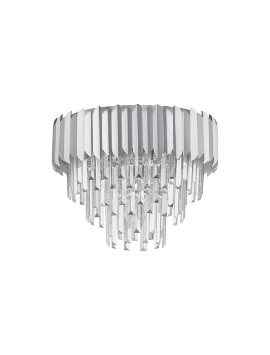 Plafoniera MAGNOLIA  Chrome Aluminum & Crystal Led 6X5W E14  Diam: 50 cm H. 39.5 cm Nova Luce