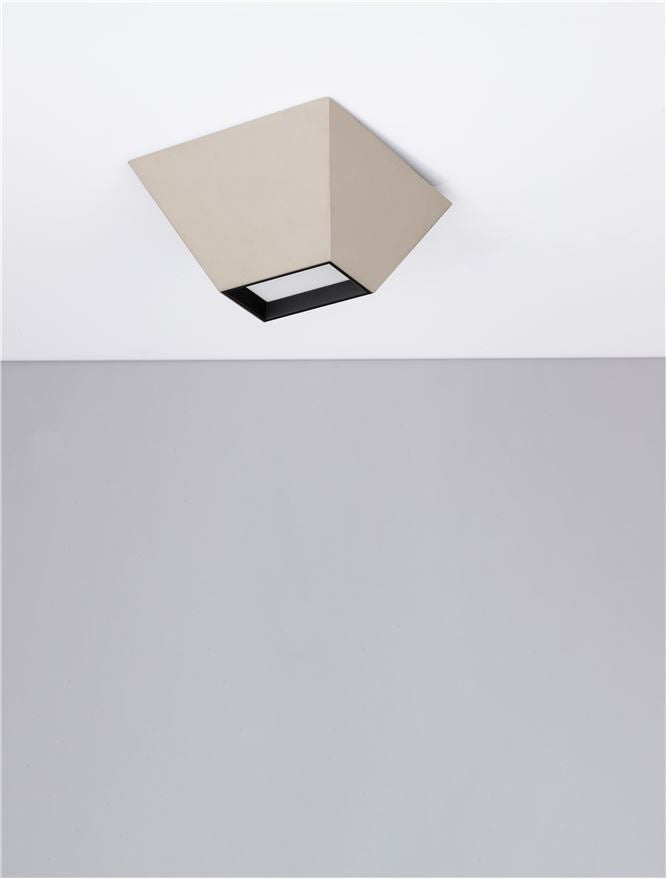 Plafoniera OUTOPIA Sandy Beige Aluminium & Steel LED 9W 3000K Dim: 15X15 cm  Nova Luce