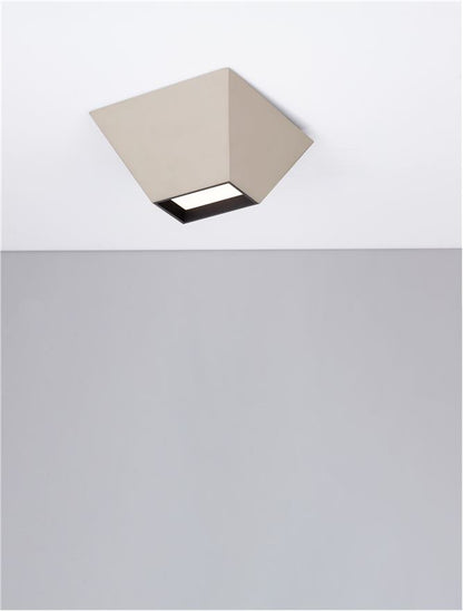 Plafoniera OUTOPIA Sandy Beige Aluminium & Steel LED 9W 3000K Dim: 15X15 cm  Nova Luce