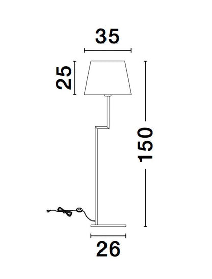 Lampadar SAVONA black led E27 12W IP20 H150cm Nova Luce