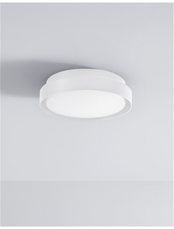 Plafoniera OLIVER Sandy White Aluminium Acrylic Diffuser 20W Diam: 27 cm IP65 Nova Luce