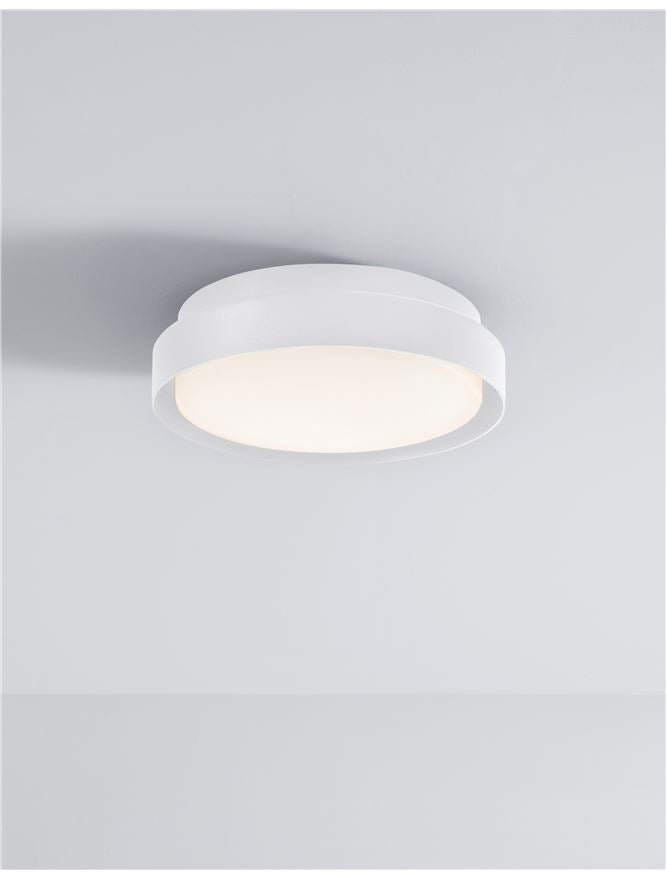 Plafoniera OLIVER Sandy White Aluminium Acrylic Diffuser 20W Diam: 27 cm IP65 Nova Luce