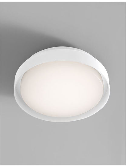 Plafoniera OLIVER Sandy White Aluminium Acrylic Diffuser 20W Diam: 27 cm IP65 Nova Luce