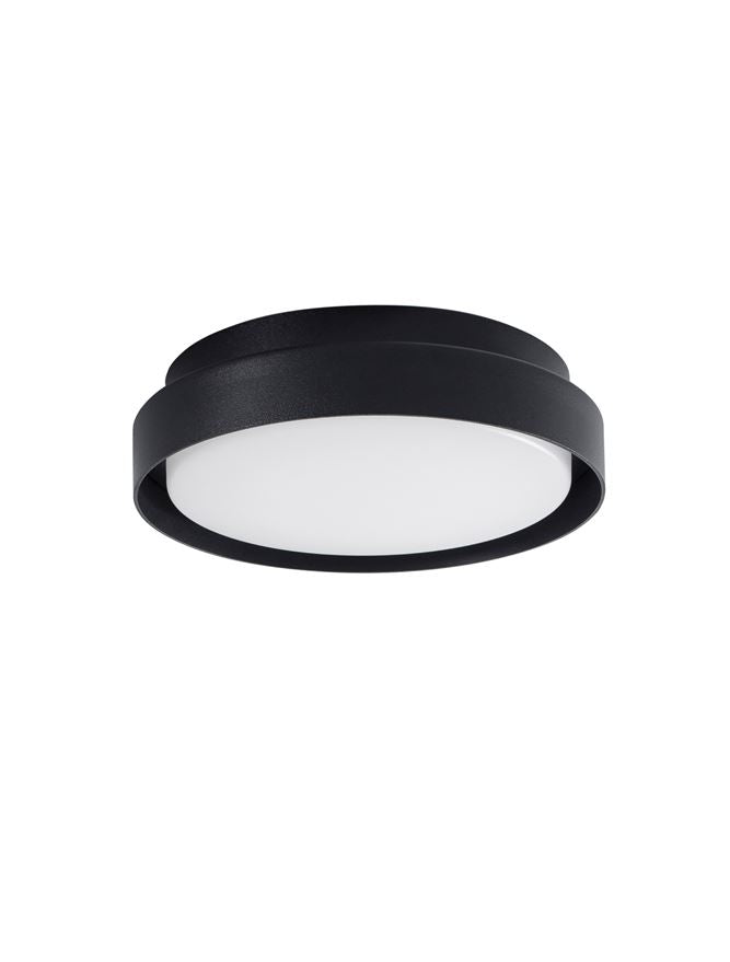 Plafoniera OLIVER Sandy Black Aluminium Acrylic Diffuser 20W Diam: 27 cm IP65 Nova Luce