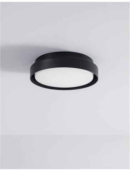 Plafoniera OLIVER Sandy Black Aluminium Acrylic Diffuser 20W Diam: 27 cm IP65 Nova Luce