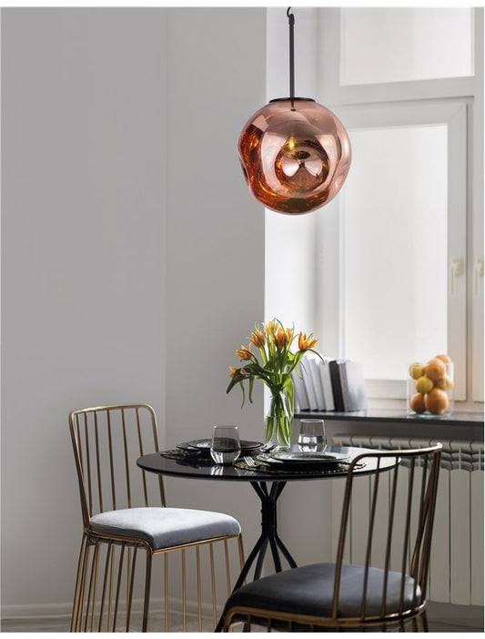 Lampa suspendata MAYAN Matt Black Copper NOVA LUCE