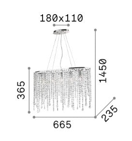 Lampa suspendata Rain sp5 Ideal-Lux