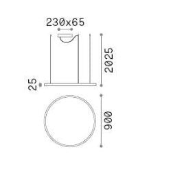 Lampa suspendata Oracle slim sp d090 round 3000k on-off Ideal-Lux