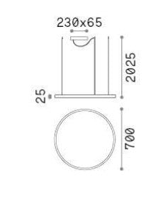 Lampa suspendata Oracle slim sp d070 round 3000k on-off Ideal-Lux