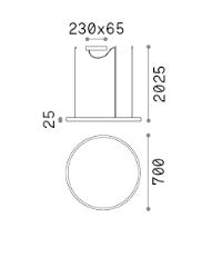 Lampa suspendata ORACLE SLIM sp d070 round 3000k dali Ideal-Lux