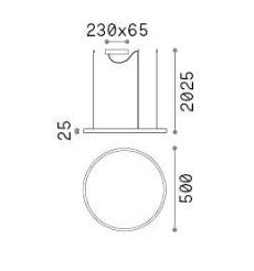 Lampa suspendata ORACLE SLIM sp d050 round 3000k dali Ideal-Lux