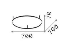 Plafoniera ORACLE SLIM pl d070 round 3000k on-off Ideal-Lux