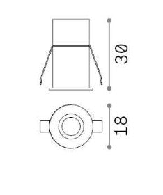 Lampa încastrata ONE 2w d1.8 Ideal-Lux