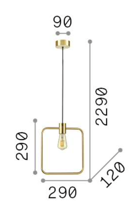 Lampa suspendata ABC SP1 SQUARE Ideal-Lux