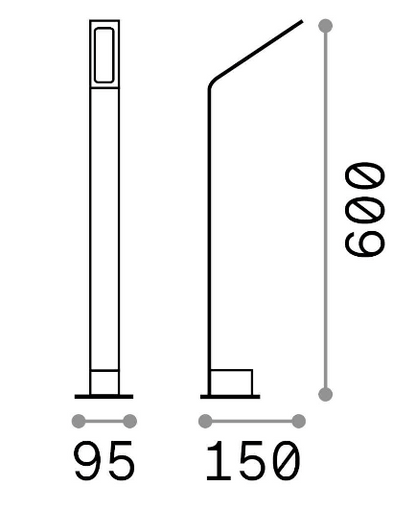 Bolard luminos  Agos PT 60-80cm 3-4000K Ideal-Lux