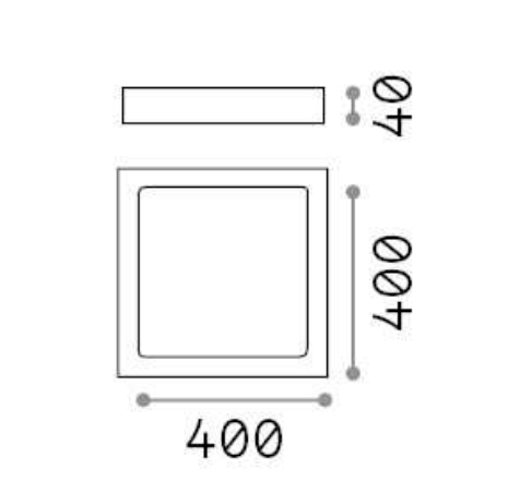 Lampă de tavan și perete UNIVERSAL PL D40 square Ideal-Lux